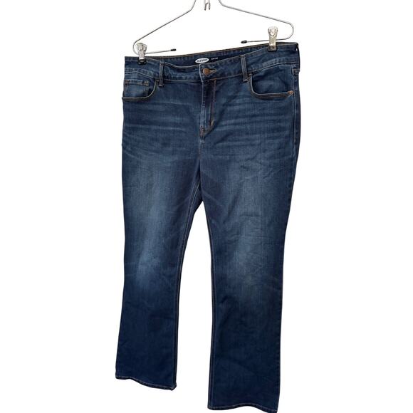 Old Navy Women’s Jeans Bootcut Dark Wash Size 14 Short Stretch Denim Classic - Picture 1 of 6